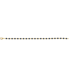 Brc901 Bracelet Set 14K Yellow Round Lab-Grown Blue Sapphire 3.5 Mm 7 14 In Polished Lab-Grown Blue Sapphire Line Bracelet