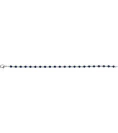 Brc901 Bracelet Set 14K White Round Lab-Grown Blue Sapphire 3.5 Mm 7 14 In Polished Lab-Grown Blue Sapphire Line Bracelet