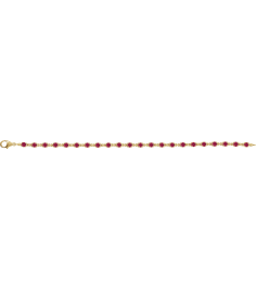 Brc901 Bracelet Set 14K Yellow Round Lab-Grown Ruby 3.5 Mm 7 14 In Polished Lab-Grown Ruby Line Bracelet
