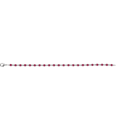 Brc901 Bracelet Set 14K White Round Lab-Grown Ruby 3.5 Mm 7 14 In Polished Lab-Grown Ruby Line Bracelet