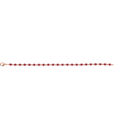 Brc901 Bracelet Set 14K Rose Round Lab-Grown Ruby 3.5 Mm 7 14 In Polished Lab-Grown Ruby Line Bracelet
