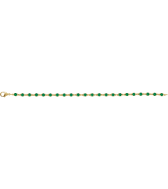 Brc901 Bracelet Set 14K Yellow Round Lab-Grown Emerald 3.5 Mm 7 14 In Polished Lab-Grown Emerald Line Bracelet