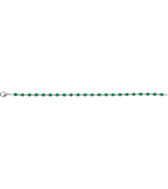Brc901 Bracelet Set 14K White Round Lab-Grown Emerald 3.5 Mm 7 14 In Polished Lab-Grown Emerald Line Bracelet