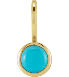 88099 Pendant Set 14K Yellow Round Natural Turquoise 5 Mm Polished Natural Turquoise Pendant