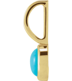 88099 Pendant Set 14K Yellow Round Natural Turquoise 5 Mm Polished Natural Turquoise Pendant