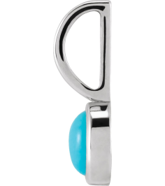 88099 Pendant Set Platinum Round Natural Turquoise 5 Mm Polished Natural Turquoise Pendant