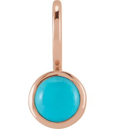 88099 Pendant Set 14K Rose Round Natural Turquoise 5 Mm Polished Natural Turquoise Pendant