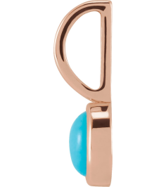 88099 Pendant Set 14K Rose Round Natural Turquoise 5 Mm Polished Natural Turquoise Pendant