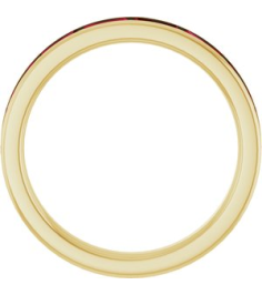 72331 Ring Set 14K Yellow Natural Ruby Straight Baguette 4 X 2 Mm Polished Natural Ruby Stackable Ring