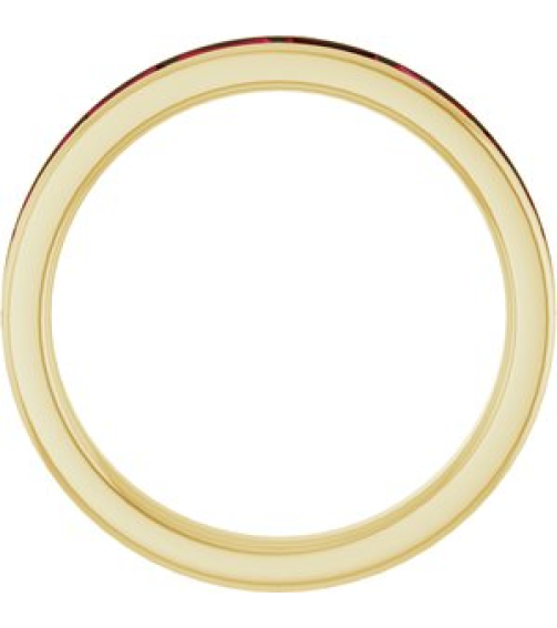 72331 Ring Set 14K Yellow Natural Ruby Straight Baguette 4 X 2 Mm Polished Natural Ruby Stackable Ring