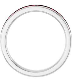 72331 Ring Set 14K White Natural Ruby Straight Baguette 4 X 2 Mm Polished Natural Ruby Stackable Ring