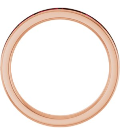 72331 Ring Set 14K Rose Natural Ruby Straight Baguette 4 X 2 Mm Polished Natural Ruby Stackable Ring
