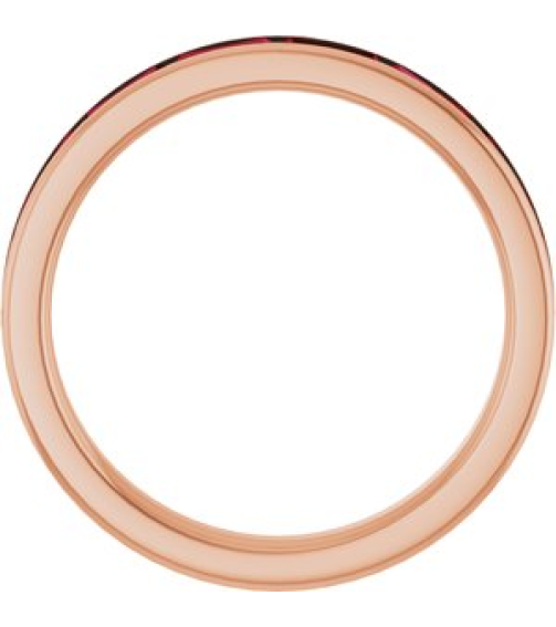 72331 Ring Set 14K Rose Natural Ruby Straight Baguette 4 X 2 Mm Polished Natural Ruby Stackable Ring