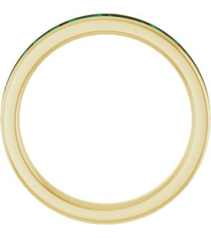 72331 Ring Set 14K Yellow Natural Emerald Straight Baguette 4 X 2 Mm Polished Natural Emerald Stackable Ring