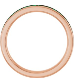 72331 Ring Set 14K Rose Natural Emerald Straight Baguette 4 X 2 Mm Polished Natural Emerald Stackable Ring