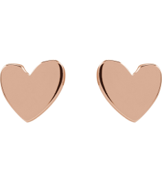 88158 Earring 14K Rose 4 X 4 Mm Pair Threaded Backs Included .377 In Polished Asymmetrical Heart Earrings