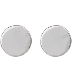 88265 Earring 18K White 6.3 X 6.3 Mm Pair Friction Backs Included Polished Engravable Disc Earrings