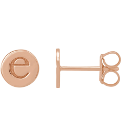 88265 Earring 18K Rose 6.3 X 6.3 Mm Each Friction Back Included Polished Engravable Disc Earring