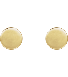 88265 Earring 18K Yellow 8 X 8 Mm Pair Friction Backs Included Polished Engravable Disc Earrings