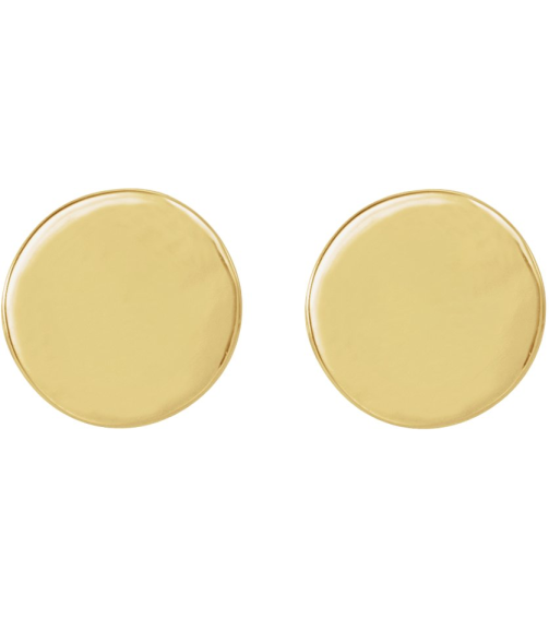 88265 Earring 14K Yellow 6.3 X 6.3 Mm Pair Friction Backs Included Polished Engravable Disc Earrings