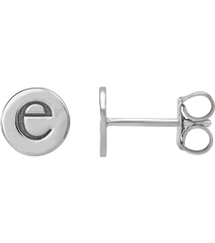 88265 Earring 14K White 6.3 X 6.3 Mm Each Friction Back Included Polished Engravable Disc Earring