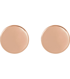 88265 Earring 14K Rose 10 X 10 Mm Pair Friction Backs Included Polished Engravable Disc Earrings