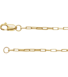 Ch1214 14K Yellow Box 1.2 Mm 18 In Lobster Clasp Polished Elongated Box Chain