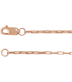 Ch1214 14K Rose Box 1.2 Mm 16 In Lobster Clasp Polished Elongated Box Chain
