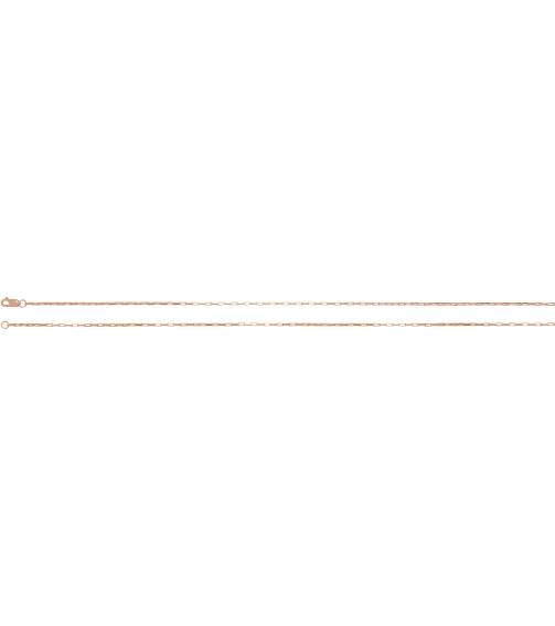 Ch1214 14K Rose Box 1.2 Mm 18 In Lobster Clasp Polished Elongated Box Chain