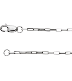 Ch1214 Sterling Silver Box 1.2 Mm 7 In Lobster Clasp Polished Elongated Box Chain