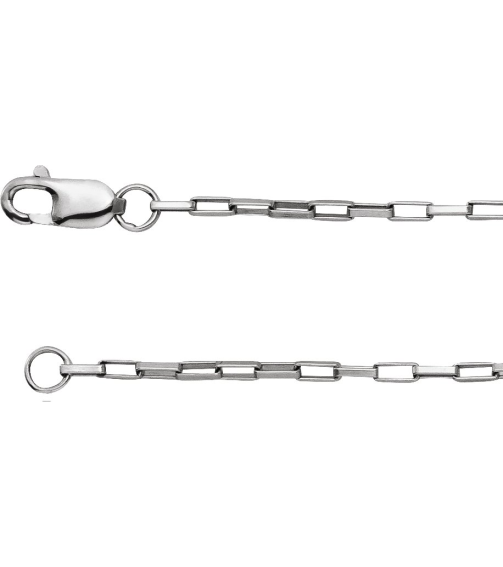 Ch1214 Sterling Silver Box 1.2 Mm 7 In Lobster Clasp Polished Elongated Box Chain