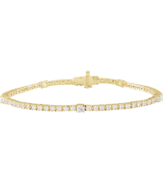 Brc902 Bracelet Set 14K Yellow Round Lab-Grown Diamond Lab-Grown Diamond 1.7Mm 1 34 Ctw Si1-Si2, G-H 7 In Polished 1 34 Ctw Lab-Grown Diamond Line Bracelet