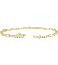 Brc902 Bracelet Set 14K Yellow Round Lab-Grown Diamond Lab-Grown Diamond 1.7Mm 1 34 Ctw Si1-Si2, G-H 7 In Polished 1 34 Ctw Lab-Grown Diamond Line Bracelet