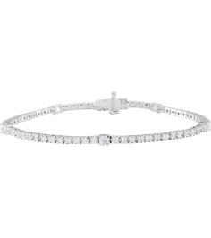 Brc902 Bracelet Set 14K White Round Lab-Grown Diamond Lab-Grown Diamond 1.7Mm 1 34 Ctw Si1-Si2, G-H 7 In Polished 1 34 Ctw Lab-Grown Diamond Line Bracelet