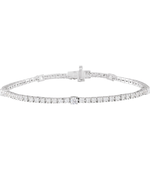 Brc902 Bracelet Set 14K White Round Lab-Grown Diamond Lab-Grown Diamond 1.7Mm 1 34 Ctw Si1-Si2, G-H 7 In Polished 1 34 Ctw Lab-Grown Diamond Line Bracelet