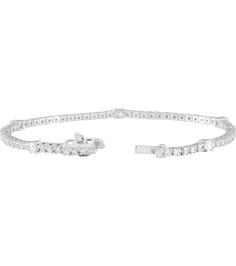 Brc902 Bracelet Set 14K White Round Lab-Grown Diamond Lab-Grown Diamond 1.7Mm 1 34 Ctw Si1-Si2, G-H 7 In Polished 1 34 Ctw Lab-Grown Diamond Line Bracelet