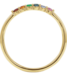 123288 Ring Set 14K Yellow Natural Multi-Gemstone Round 1.75 Mm Polished Natural Multi-Gemstone Stackable Ring
