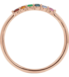 123288 Ring Set 14K Rose Natural Multi-Gemstone Round 1.75 Mm Polished Natural Multi-Gemstone Stackable Ring