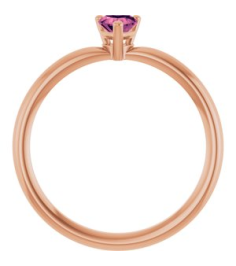72309 Ring Set 14K Rose Natural Pink Tourmaline Heart 4 X 4 Mm Polished Natural Pink Tourmaline Solitaire Ring