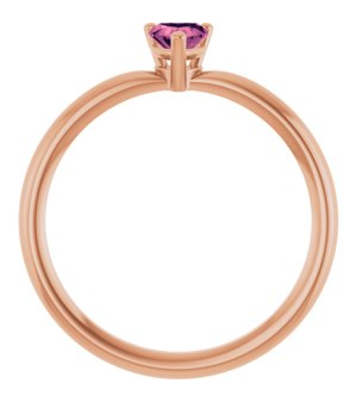 72309 Ring Set 14K Rose Natural Pink Tourmaline Heart 4 X 4 Mm Polished Natural Pink Tourmaline Solitaire Ring
