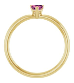 72309 Ring Set 14K Yellow Natural Pink Tourmaline Heart 4 X 4 Mm Polished Natural Pink Tourmaline Solitaire Ring