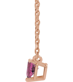 88055 Necklace Set 14K Rose Heart Natural Pink Tourmaline 4 X 4 Mm 16-18 In Polished Natural Pink Tourmaline Solitaire Necklace