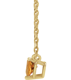 88055 Necklace Set 14K Yellow Heart Natural Citrine 4 X 4 Mm 16-18 In Polished Natural Citrine Solitaire Necklace