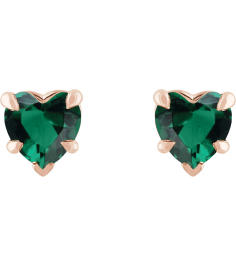88090 Earring Set Lab-Grown Emerald Heart 5 X 5 Mm 14K Rose Pair Friction Backs Included Polished Lab-Grown Emerald 5-Claw Prong Earrings