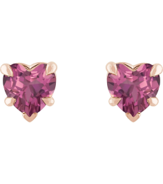 88090 Earring Set Natural Pink Tourmaline Heart 5 X 5 Mm 14K Rose Pair Friction Backs Included Polished Natural Pink Tourmaline 5-Claw Prong Earrings