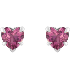 88090 Earring Set Natural Pink Tourmaline Heart 5 X 5 Mm Sterling Silver Pair Friction Backs Included Polished Natural Pink Tourmaline 5-Claw Prong Earrings