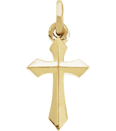 R41293 Pendant 14K Yellow 18 X 10 Mm Polished Cross Pendant