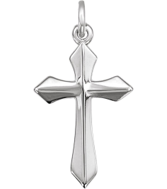 R41293 Pendant 14K White 18 X 10 Mm Polished Cross Pendant