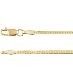 Ch1109 14K Yellow Herringbone 1.6 Mm 18 In Lobster Clasp Polished Herringbone Chain
