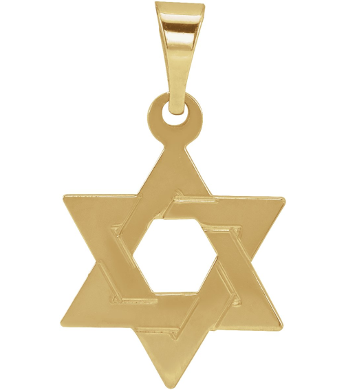 R5032 Pendant 14K Yellow 14 X 12 Mm Polished Star Of David Pendant